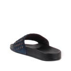 Men's Leather + Suede Slippers // Petrol Blue (Euro: 45)