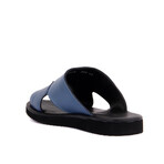 Men's Leather Outdoor Slippers // Denim Blue (Euro: 44)