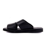 Men's Leather Outdoor Slippers // Black // 8106 (Euro: 43)