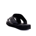 Men's Leather Outdoor Slippers // Black // 8106 (Euro: 41)
