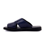 Men's Leather Outdoor Slippers // Navy Blue (Euro: 44)