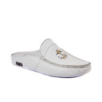 Men's Leather Home Slippers // White + Anchor (Euro: 45)