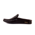 Men's Leather Home Slippers // Dark Brown (Euro: 45)