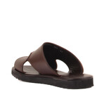 Men's Leather Outdoor Slippers // Medium Brown (Euro: 40)