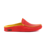 Men's Leather Home Slippers // Red + Yellow (Euro: 44)