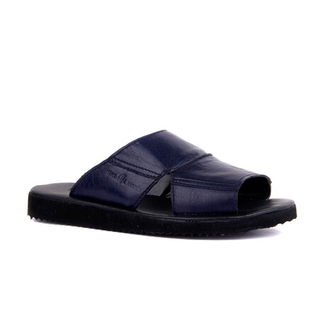 Men's Leather Outdoor Slippers // Navy Blue (Euro: 40)