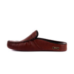 Men's Leather Home Slippers // Red Brown (Euro: 42)