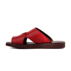 Men's Leather Outdoor Slippers // Burgundy (Euro: 41)