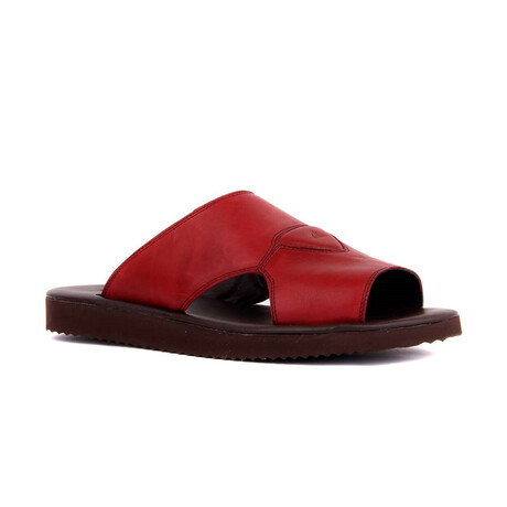Men's Leather Outdoor Slippers // Burgundy (Euro: 40)