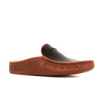 Men's Leather Home Slippers // Tan + Brown (Euro: 45)