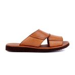 Men's Leather Outdoor Slippers // Tan (Euro: 45)