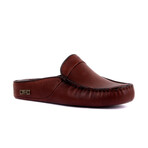 Men's Leather Home Slippers // Red Brown (Euro: 44)