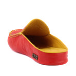 Men's Leather Home Slippers // Red + Yellow (Euro: 43)
