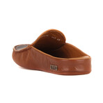 Men's Leather Home Slippers // Tan + Brown (Euro: 40)
