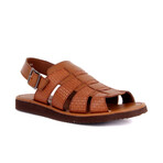 Men's Leather + Wicker Sandals // Tan (Euro: 41)