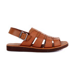 Men's Leather + Wicker Sandals // Tan (Euro: 42)