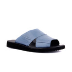 Men's Leather Outdoor Slippers // Light Blue (Euro: 45)