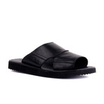 Men's Leather Outdoor Slippers // Black // 8106 (Euro: 44)