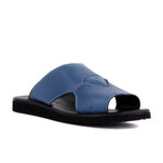 Men's Leather Outdoor Slippers // Denim Blue (Euro: 43)