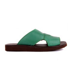 Men's Leather Outdoor Slippers // Green (Euro: 44)