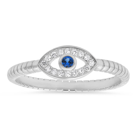 Sterling Silver Evil Eye Petite Ring (6)