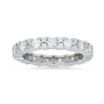 Sterling Silver Diamond CZ Stackable Eternity Band Ring (6)