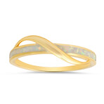 14k Gold Over Silver Stackable Opal Wave Band Ring (6)