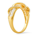14k Gold Over Silver Diamond CZ Exotic Twist Band Ring (6)