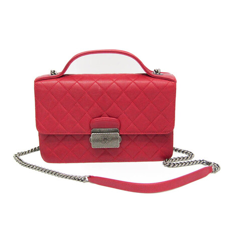 Chanel // Leather Matelasse Shoulder Bag // Red // Pre-Owned
