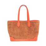 Hermes // Epsom Leather + Suede Maxi Box Tote Bag // Brown + Orange // Pre-Owned