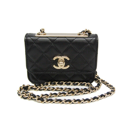 Chanel // Leather Matelasse Chain Shoulder Mini Bag // Black // Pre-Owned
