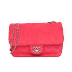 Chanel // Suede + Leather Matelasse Shoulder Bag // Rose Red // Pre-Owned