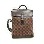 Louis Vuitton // Damier Canvas + Leather Backpack // Damier Ebene // Pre-Owned