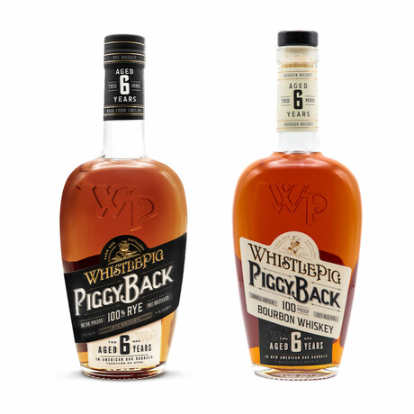 WhistlePig Bourbon Piggyback Whiskey 6 Yr + Rye Piggyback Whiskey 6 Yr Bundle // Set of 2