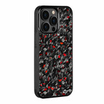 Real Forged Carbon Fiber Phone Case // CLASSIC Series // iPhone 15 Pro Max (Red Flake)