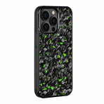 Real Forged Carbon Fiber Phone Case // CLASSIC Series // iPhone 13 Pro (Green Flake)