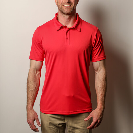 Men's Polyester Lightweight Polo Shirt // UPF 50+ UV Protection // Cayenne (XS)