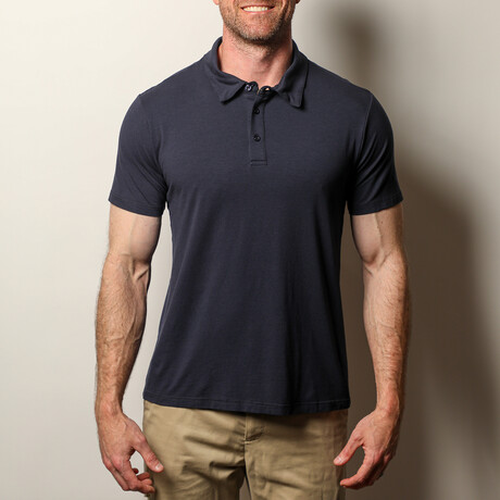 Men's Bamboo Performance Polo Shirt // UPF 50+ UV Protection // Rainstorm (XS)