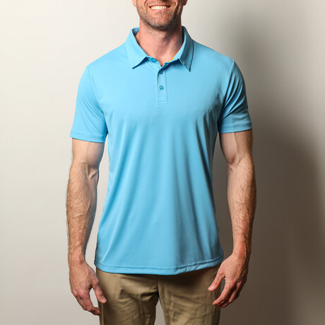 Men's Polyester Lightweight Polo Shirt // UPF 50+ UV Protection // Coastal Blue (XS)