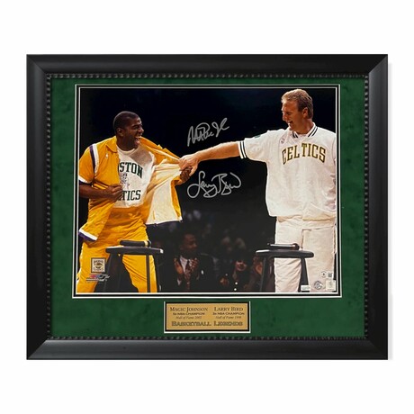 Larry Bird & Magic Johnson // Celtics + Lakers // Autographed Photograph + Framed
