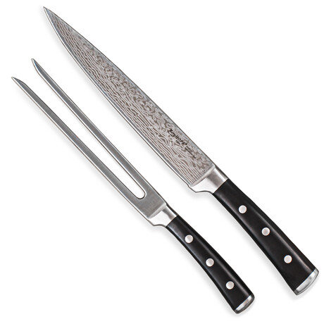 BergHOFF Antigua Stainless Steel 2 Piece Carving Knife and Fork Set