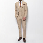 3-Piece Slim Fit Suit // Beige (Euro: 48)