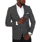 2-Piece Polka Dots Slim Fit Suit // Black + White (Euro: 52)