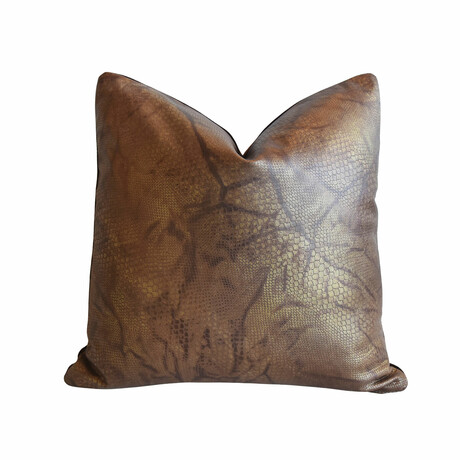 Leather Stamped Faux Snake Skin Pillow