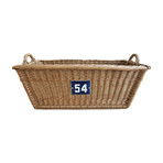 French Wicker Market Basket Number Plate