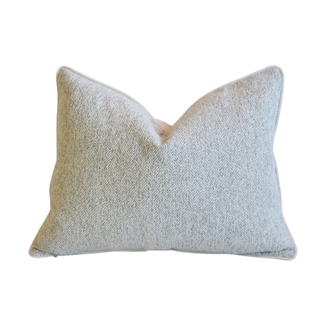 Designer Salt/Pepper Herringbone Pillow