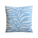 Sky-Blue & White Tiger Stripe Pillow