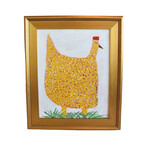 Folk Art Chicken Hen Rooster Painting