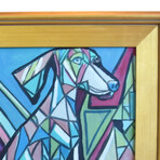 Contemporary Modern Cubism Dog Painting v.2