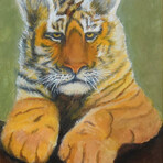 Siberian Tiger Portrait Oil Painting